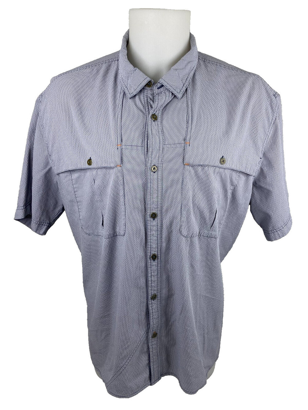 Orvis Trout Bum Men 2XL Vented Shirt Fish Gray Check Casual Outdoor Comfort